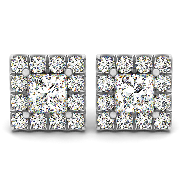 Princess Cut Diamond Earrings Studs