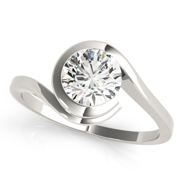 Gorgeous Solitaire Bypass Round Cut Diamond engagement Ring [OV-84745]