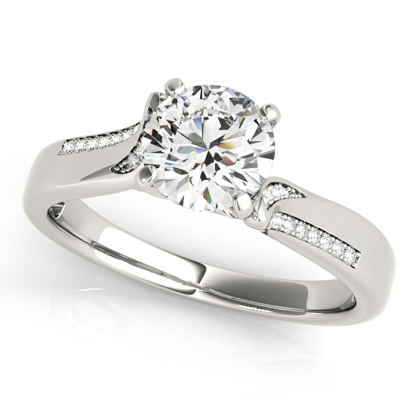 Exclusive Italian Design Diamond Engagement Ring with Accents