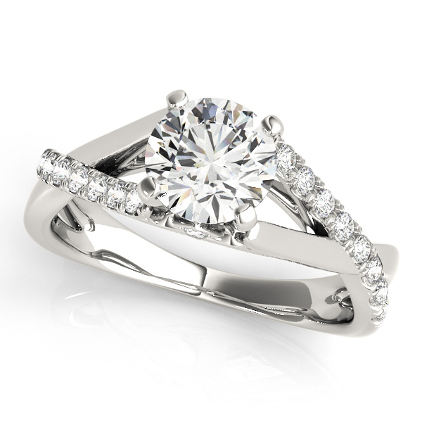 Exclusive Infinity Side Stone Round Diamond Engagement Ring [OV-50944-E]