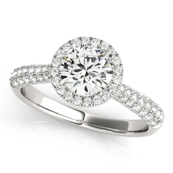 Traditional Halo Engagement Ring Vintage Cathedral Setting [OV-51008-E]