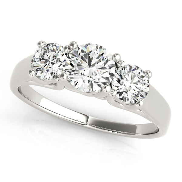 Exclusive Trellis Three Stone Diamond Engagement Ring [OV-82949]