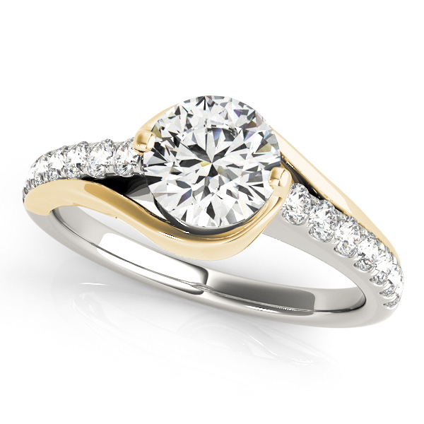 Modern Diamond Engagement Ring with Unique Curved Design