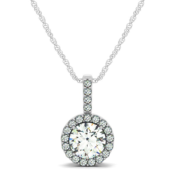 Gorgeous Circle Drop Diamond Halo Necklace