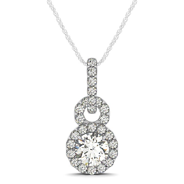 Stunning Double Circle Infinity Pendant Diamond Necklace
