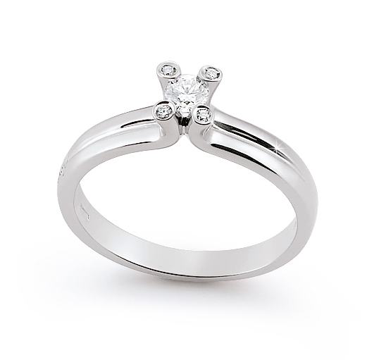 Modern Solitaire Italian Ring 0.18 Ct 