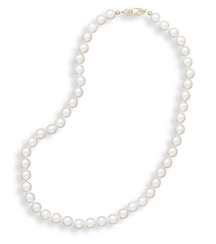 24\" 6.5-7mm Grade A Cultured Akoya Pearl Necklace
