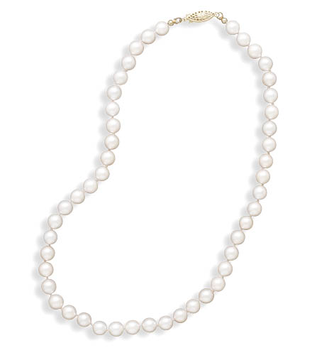 20" 7-7.5mm Grade A Cultured Akoya Pearl Necklace