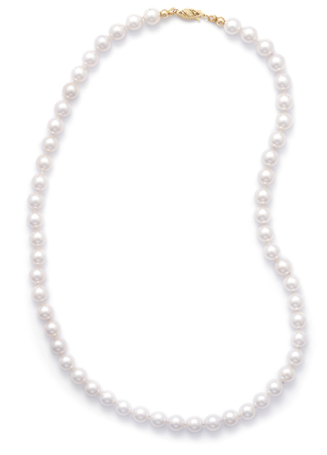16\" 7-7.5mm Grade AA Cultured Akoya Pearl Necklace
