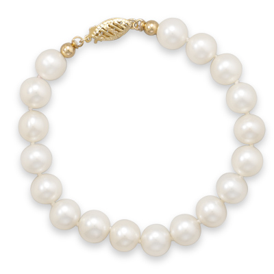 8\" 8-8.5mm Cultured Freshwater Pearl Bracelet