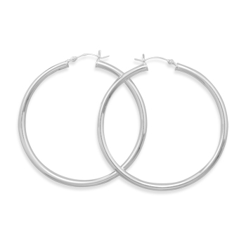 3mm x 50 mm Hoop Earrings with Click