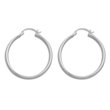 3mm x 40mm Hoop Earrings with Click