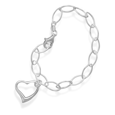 7.5" Link Bracelet with Heart Charm