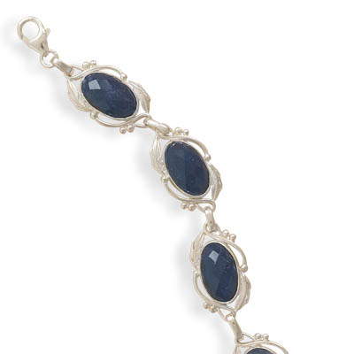 8\" Oval Rough-Cut Sapphire Bracelet