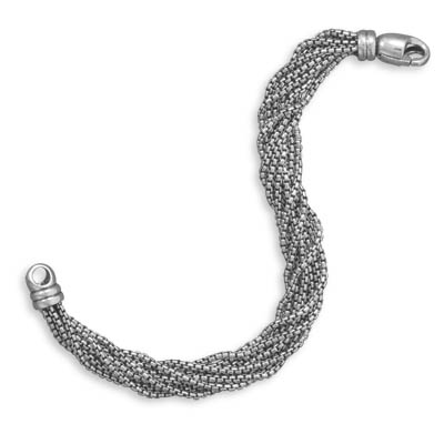 7\" Oxidized Multistrand Box Chain Bracelet