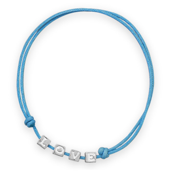 Adjustable Blue Stretch \"LOVE\" Bracelet