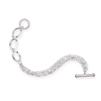 7.5\" Toggle Bracelet with Multistrand Link Design