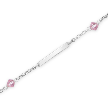 5.5\" + 1\" ID Bracelet with Pink Crystals