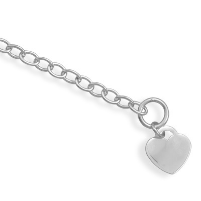 7.5\" Toggle Bracelet with Small Heart Tag