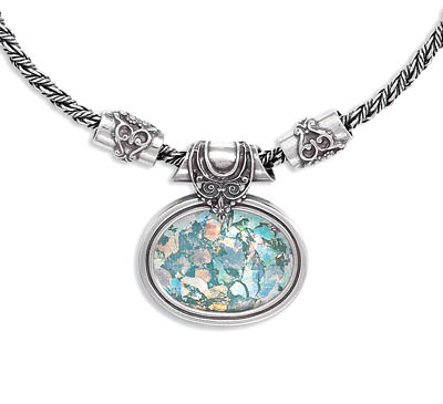 18\" Ancient Roman Glass Necklace