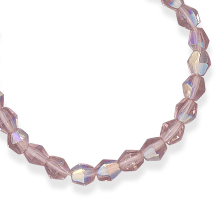13\" + 2\" Extension Pink Czech Glass Bead Necklace