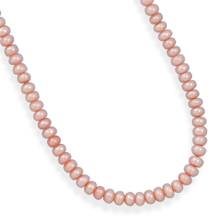 13\" + 2\" Extension Pink Cultured Freshwater Pearl Necklace