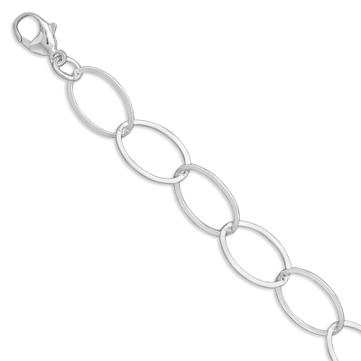 17" Polished Oval Flat Link Necklace