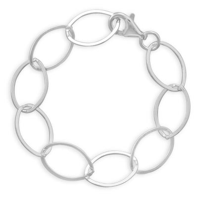 7.5\" Oval Polished Flat Link Bracelet