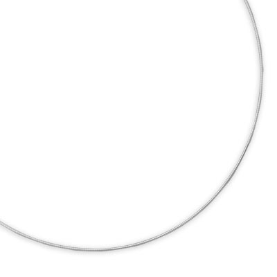 18\" Rhodium Plated Round 1mm Omega Necklace
