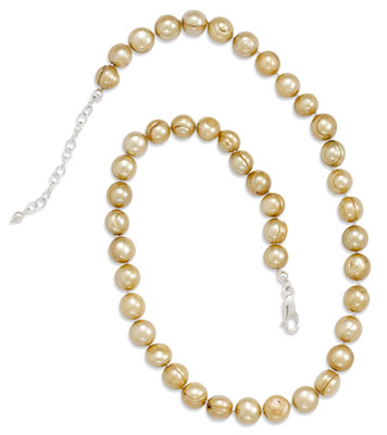 18" + 2" Extension Gold Cultured Freshwater Pearl Necklace