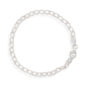 7\" Oval Diamond Cut Link Bracelet