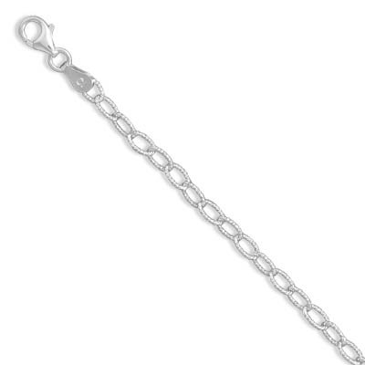 18\" Oval Diamond Cut Link Necklace