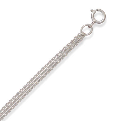 16\" Three Strand Cable Chain Necklace