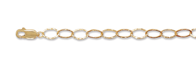 8\" 14/20 Gold Filled Oval Textured Link Bracelet