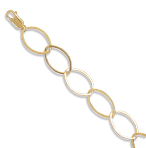 8" 14/20 Gold Filled Marquise Shape Link Bracelet