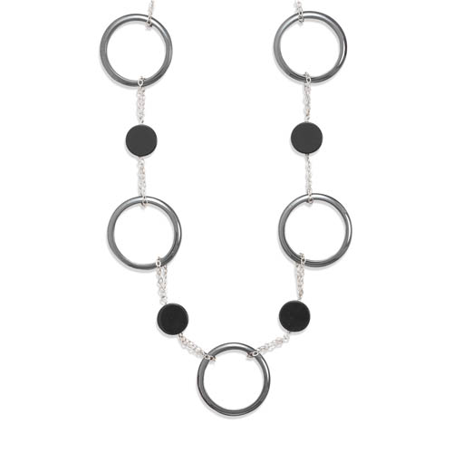 16\" + 1.5\" Extension Hematite and Black Onyx Necklace