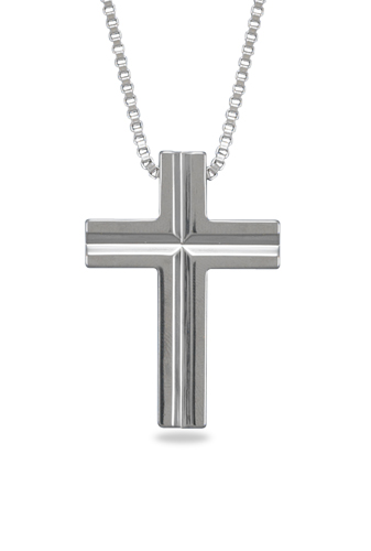 22\" Necklace with Tungsten Carbide Cross