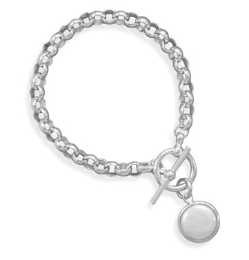 7\" Toggle Bracelet with Cultured Freshwater Coin Pearl