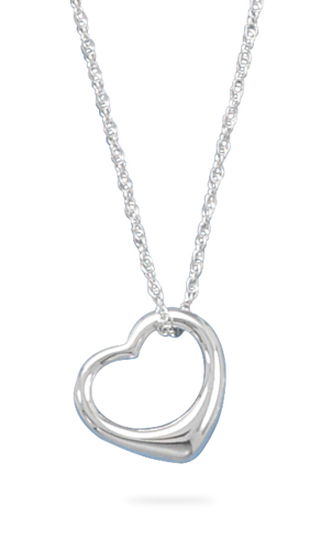 18\" Necklace and Floating Heart Pendant