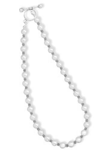16\" White Cultured Freshwater Pearl Toggle Necklace