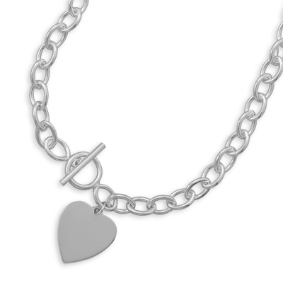 17\" Toggle Necklace with Heart Tag