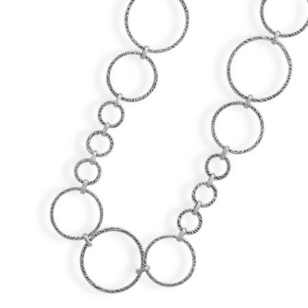 23\" Textured Multisize Link Necklace