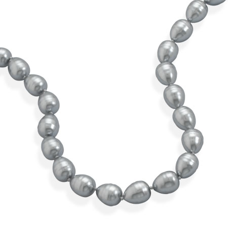 17\"+2\" Silver Shell Base Pearl Necklace