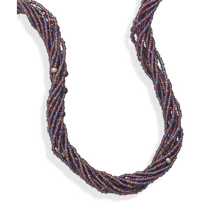 18.5"+3" Multistrand Glass Bead Necklace