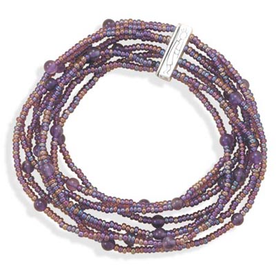 7\" Multistrand Glass Bead Bracelet