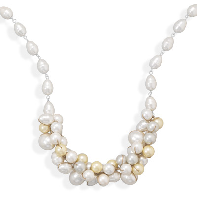 16\"+2\" Multicolor Shell Base Pearl Necklace