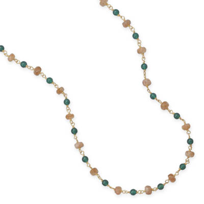 18\" 14 Karat Gold Plated Multibead Necklace