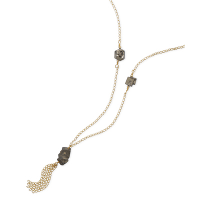 27\" 14/20 Gold Filled Necklace with Pyrite Stone