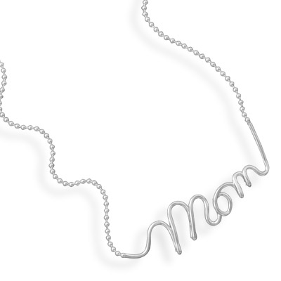 18" Bead Chain "Mom" Necklace