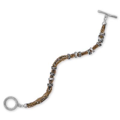 8\" Multistrand Beaded Toggle Bracelet